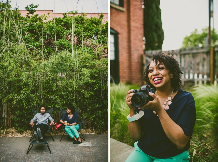 Woman holding a camera