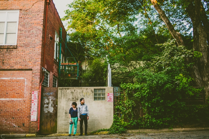 Couple standing in the street