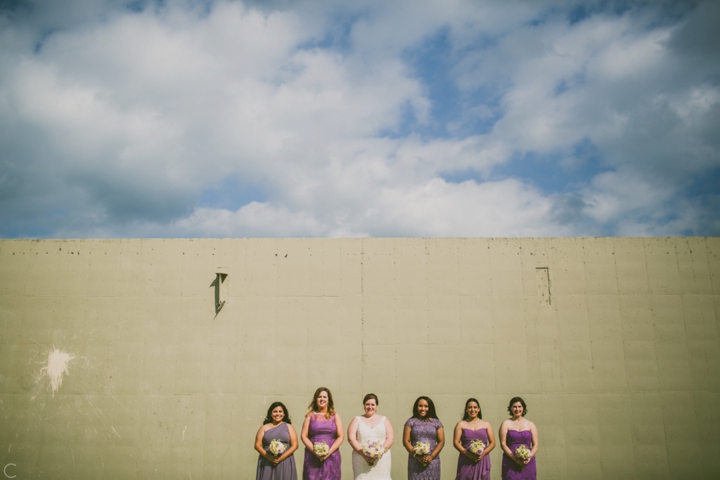 Bride and bridesmaids in Durham nc