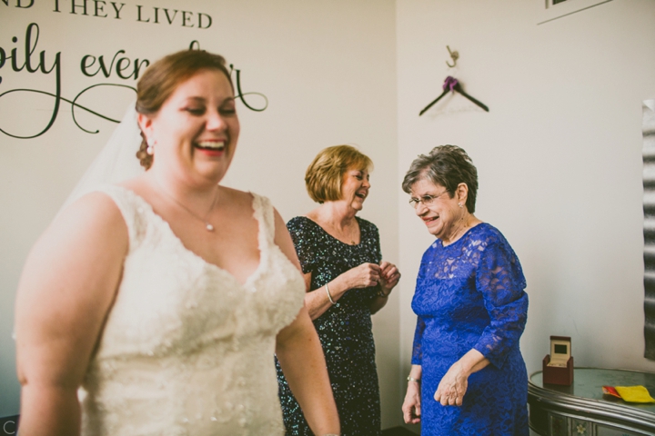 Bride getting ready