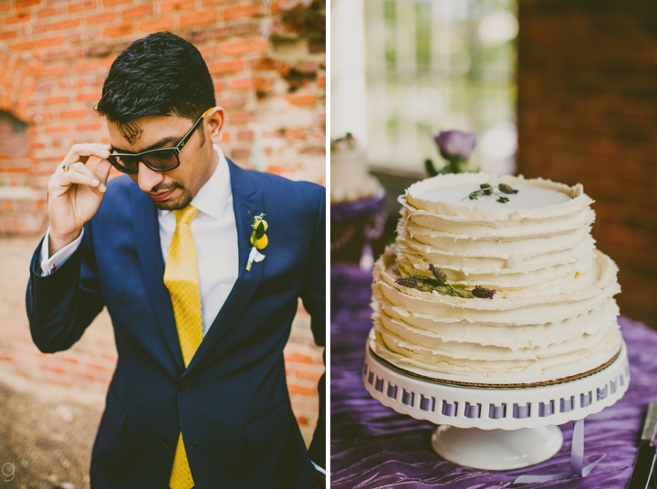 Groom and wedding cake