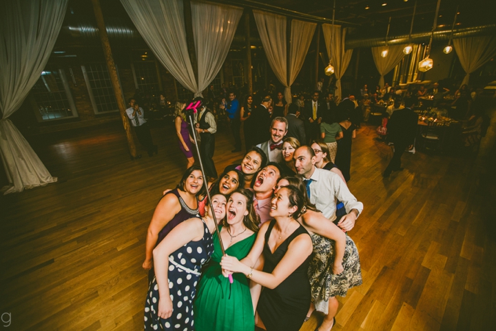 Selfie stick at wedding