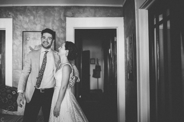 Black and white bride and groom