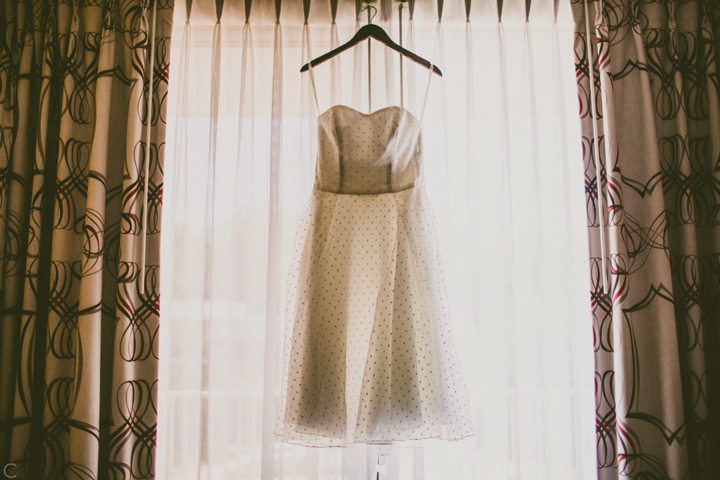 Polka dot wedding dress