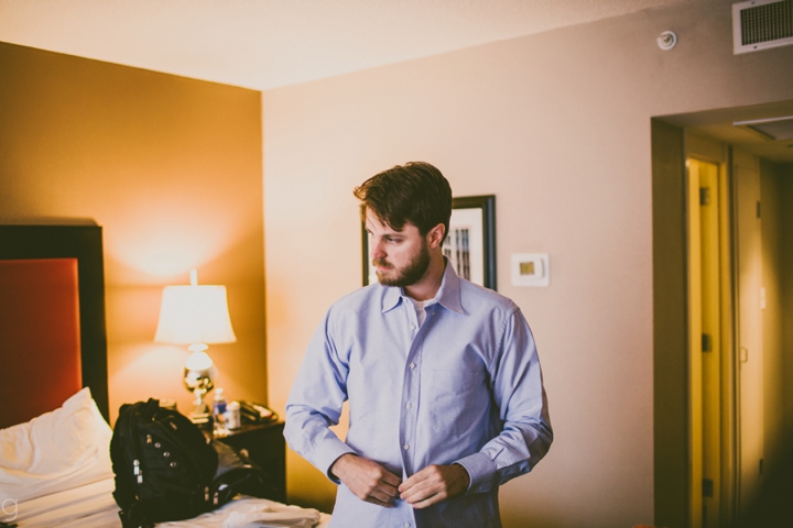 Groom getting ready