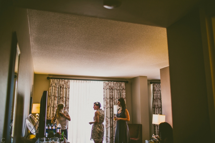 Bridesmaids getting ready