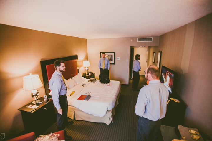 Groomsmen in hotel