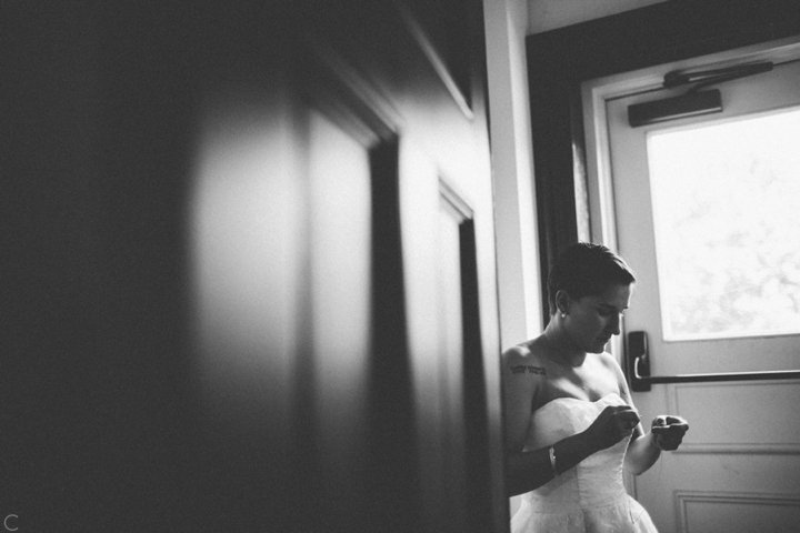 Bride getting ready