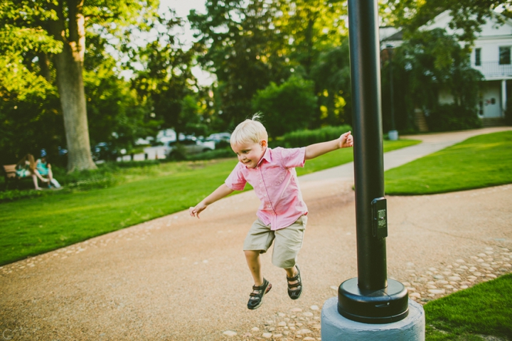 Kid jumping in park