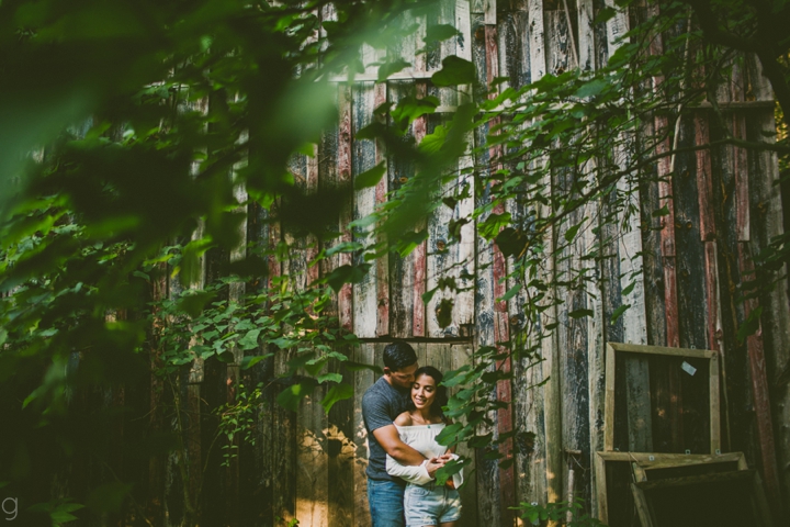 Couple in front of barn