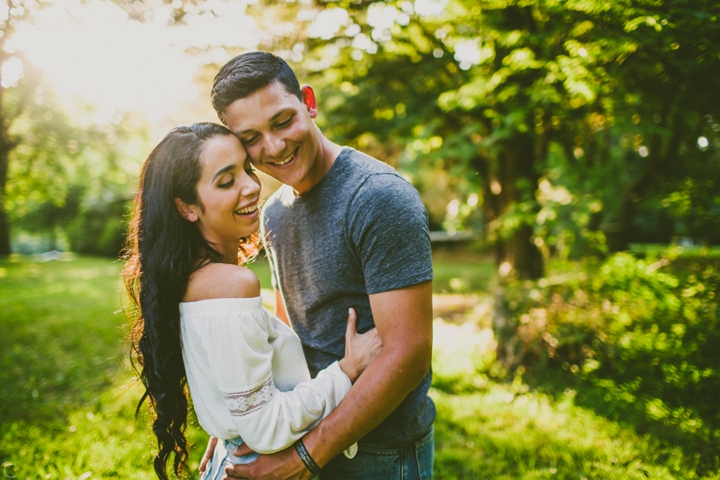 Couple laughing during session