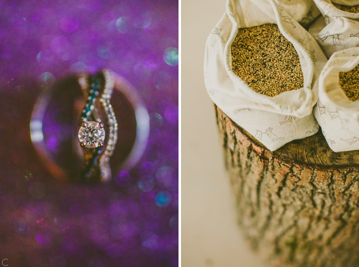 Wedding ring and birdseed