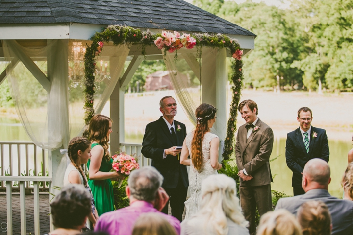 Wedding ceremony at The Oaks Events