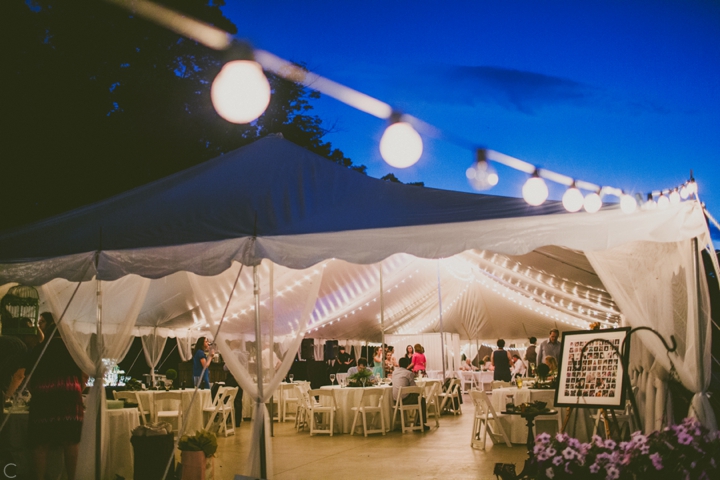 Wedding reception tent lights