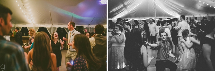 Wedding guests dancing