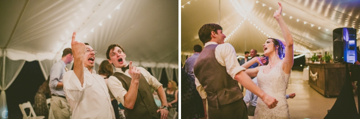 Wedding guests dancing