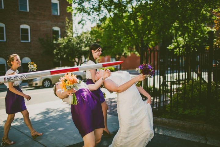 bride doing limbo