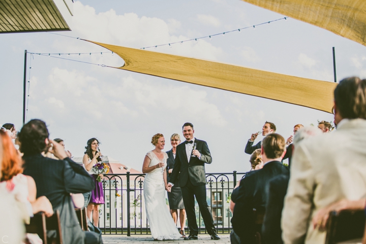 Rooftop wedding in Durham, NC