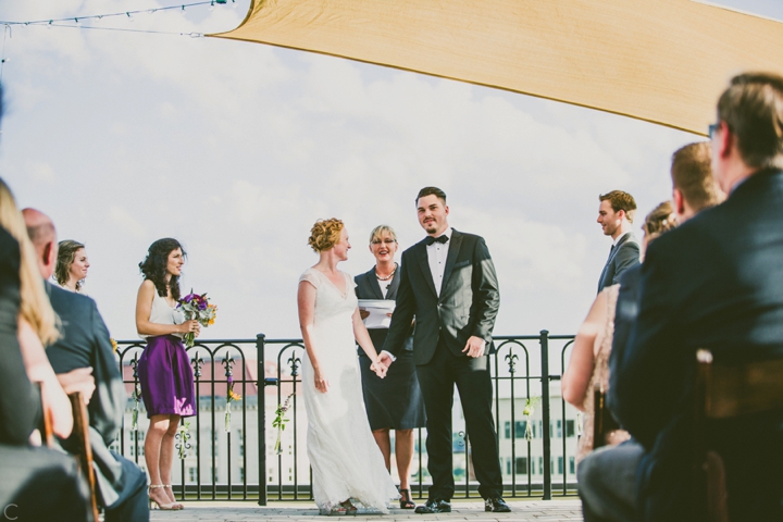 Rooftop wedding in Durham, NC