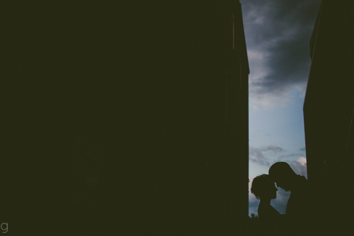 Silhouette wedding portrait