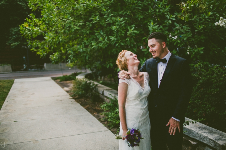 Bride and groom in Durham, NC