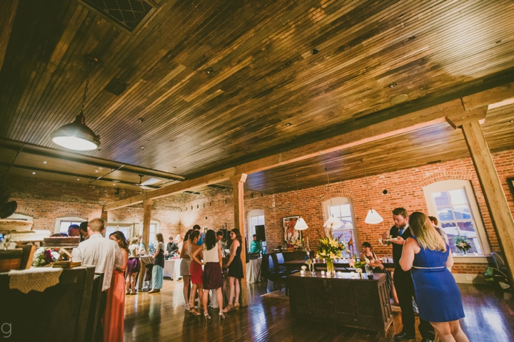 wedding reception guests mingling