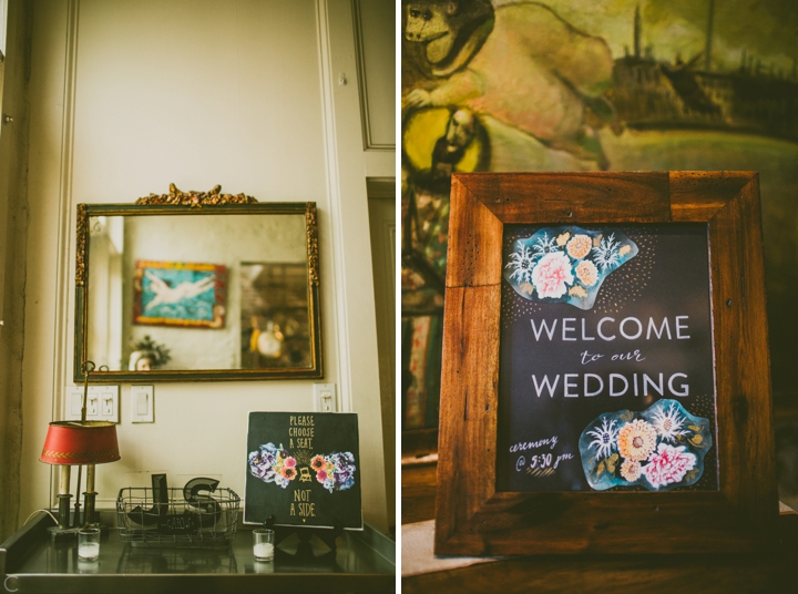 Handprinted Welcome to our Wedding sign