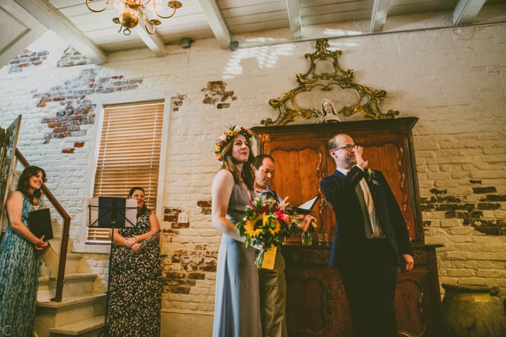 Indoor wedding ceremony at Race+Religious