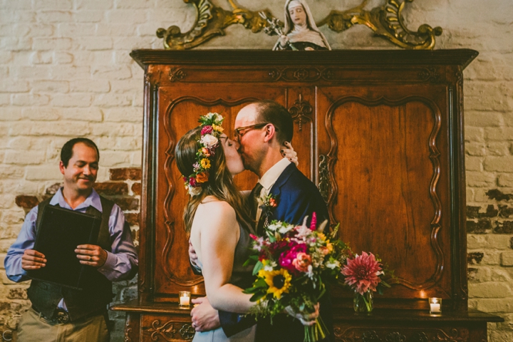 First kiss at wedding