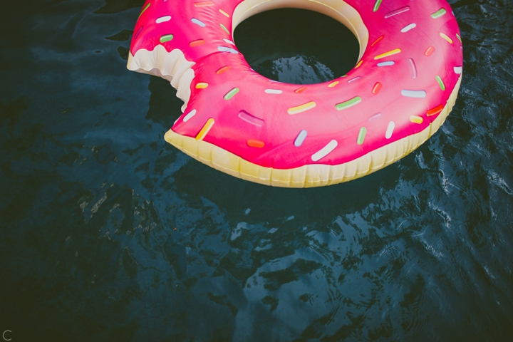 Inflatable donut at wedding