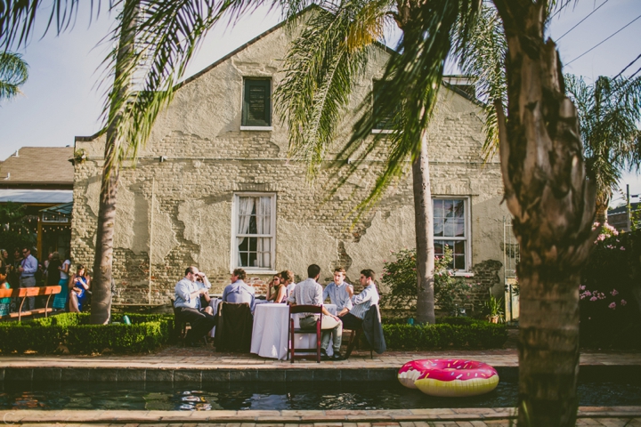 Poolside wedding reception NOLA