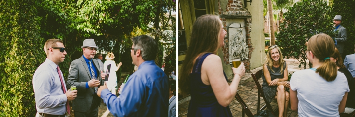 Wedding guests talking