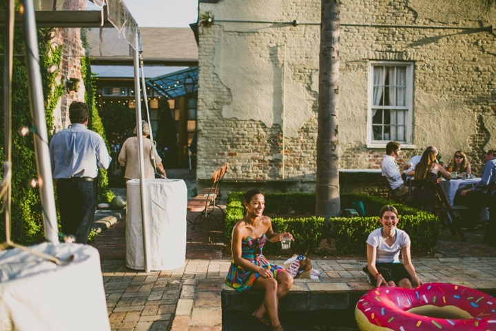 Poolside wedding reception