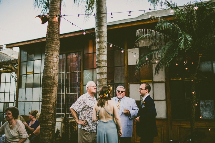 Family talking at wedding