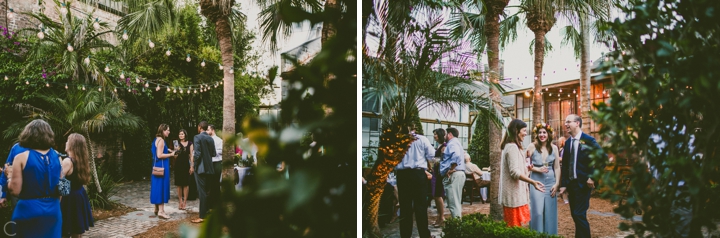 Guests talking at wedding