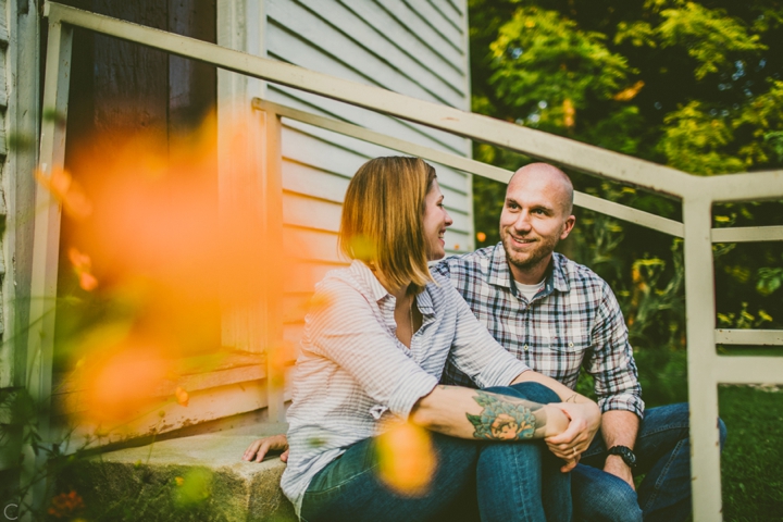 Couple sitting in park