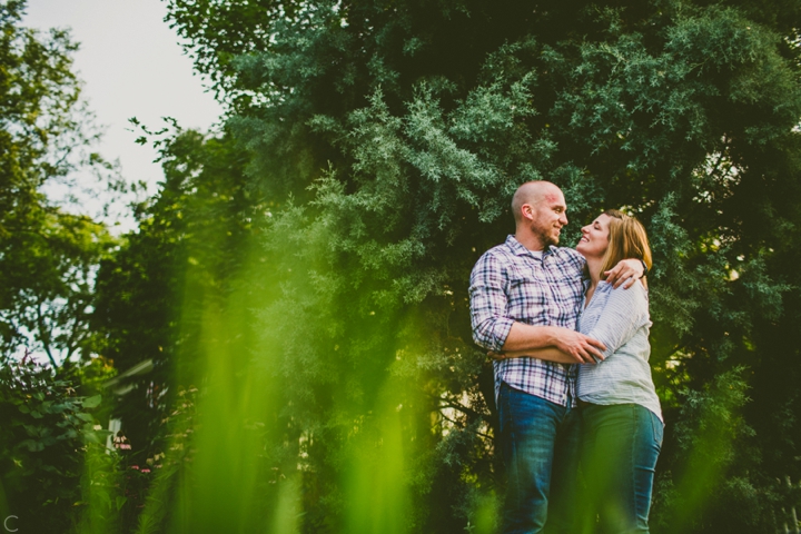 Couple smiling