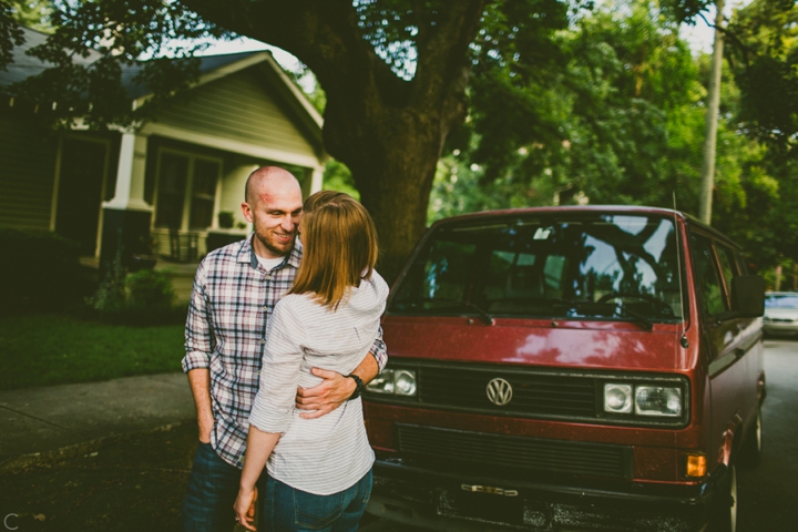 Couple standing on street