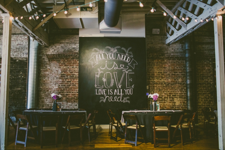 All you need is love chalkboard art at wedding