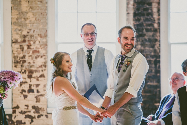 wedding ceremony at the stockroom raleigh