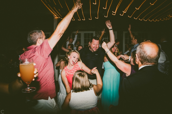 guests dancing at wedding