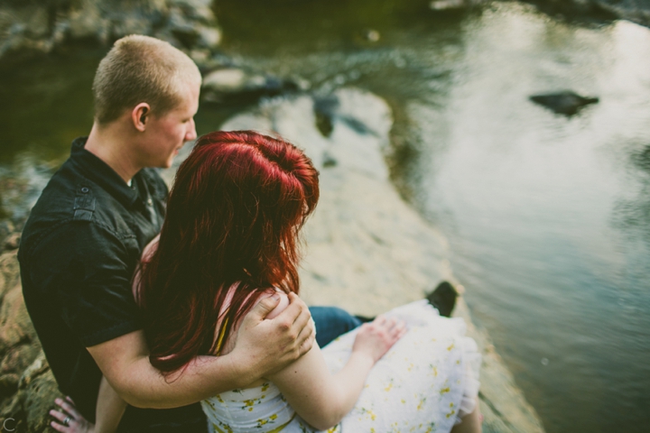 Boy with arm around girl