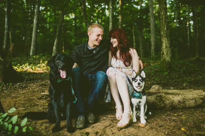 Engagement session with dogs