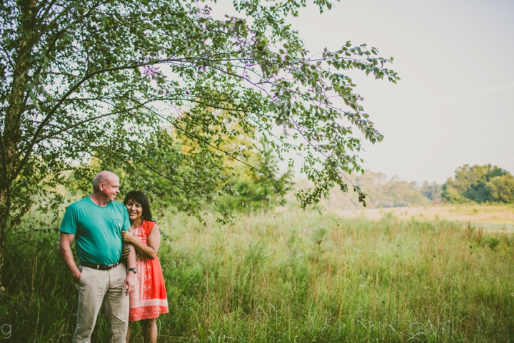 Husband and wife portraits in Anderson Point Park Raleigh