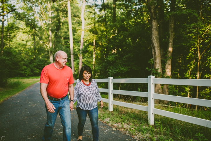 Husband and wife walking