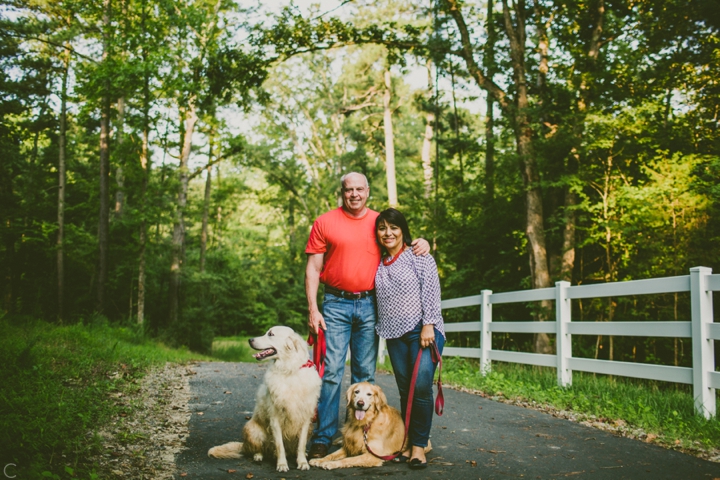 Family portrait with dogs