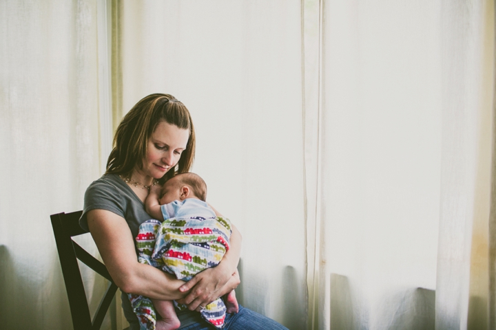 Mother holding infant