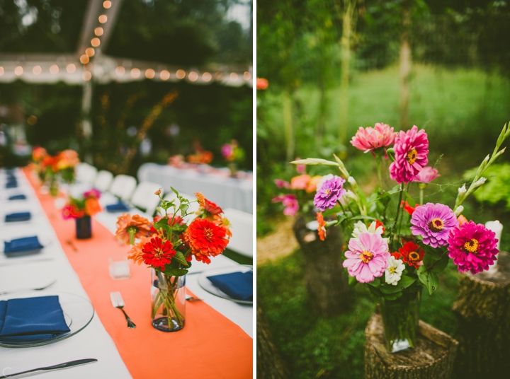 Wedding reception flower details