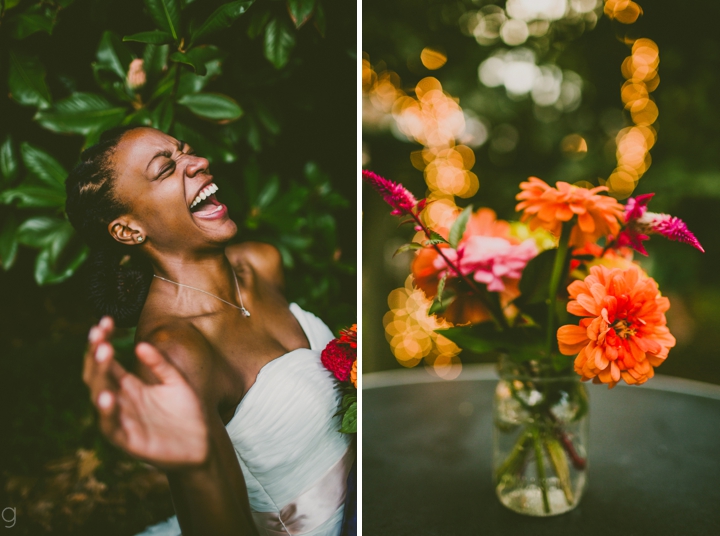 Bride laughing