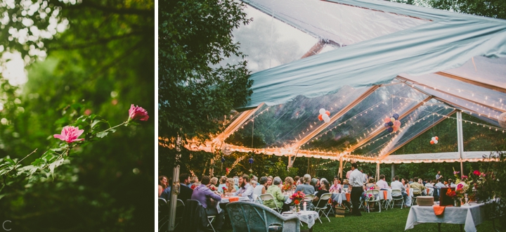 Clear tent at wedding